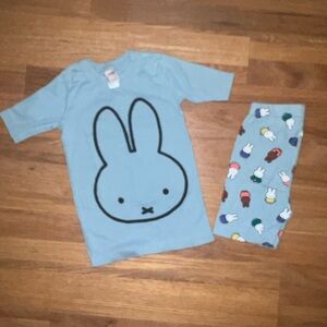 Hanna Andersson Miffy Blue Bunny Short Pajama Set-Size 8